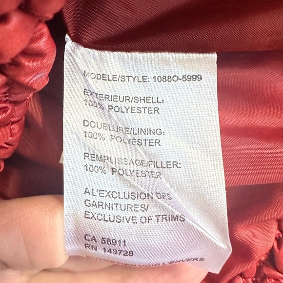 Tribal Women’s Textured Fitted Puffer Jacket – Red – Size L Stretch - Picture 8 of 15